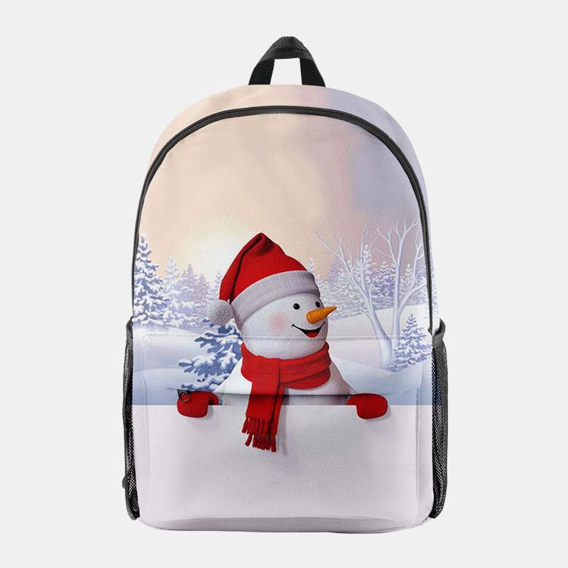 Mujeres Navidad Festivo Tridihombreional Elk Santa Claus Print Casual Universal School Bag Mochila