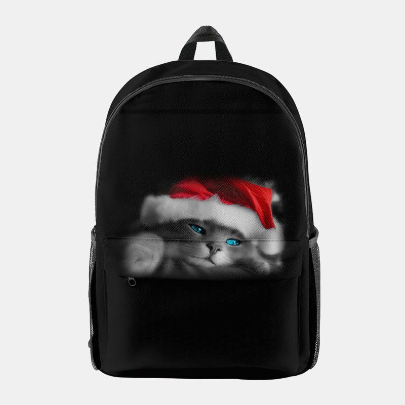 Mujeres Navidad Festivo Tridihombreional Elk Santa Claus Print Casual Universal School Bag Mochila