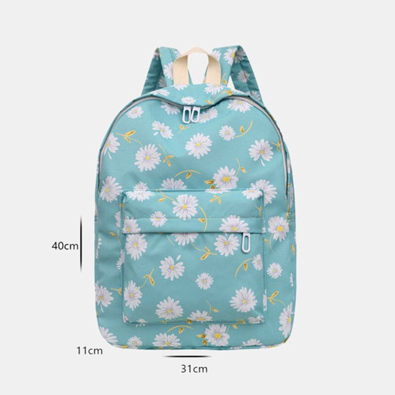 Mujeres Nylon Daisy Casual Campus Mochila Mochila Escolar