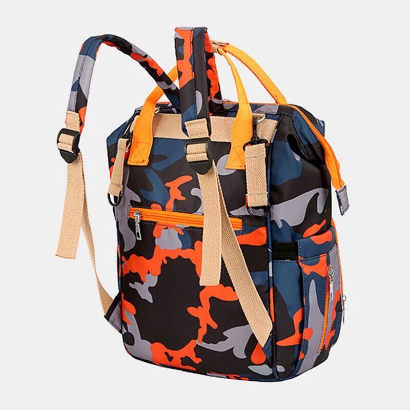 Mujeres Oxford Camo Mochila Impermeable De Gran Capacidad Multifuncional Bolsa De Mamá