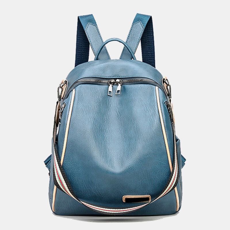 Mujeres Pu Cuero Multi-carry Casual Outdoor School Bag Mochila Bolsa De Hombro