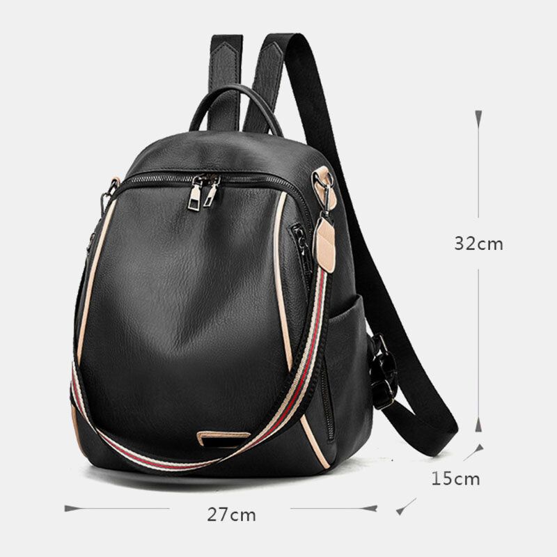 Mujeres Pu Cuero Multi-carry Casual Outdoor School Bag Mochila Bolsa De Hombro