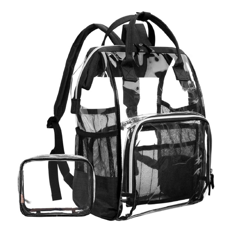 Mujeres Transparente Transparente Jelly Patchwork Pvc Bolsa De Playa Mochila Bolso