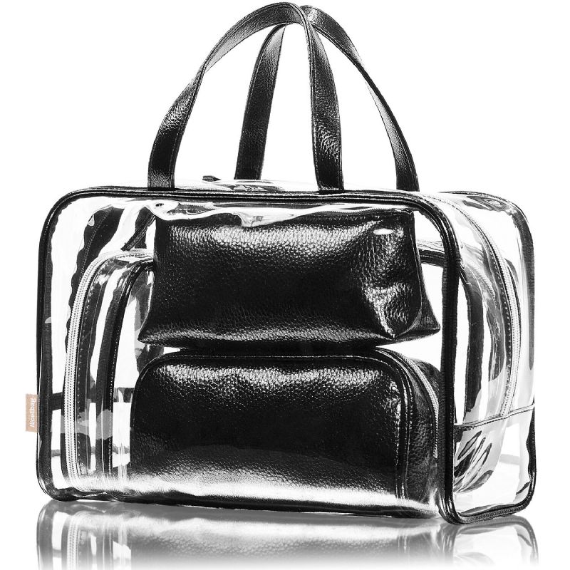 Mujeres Transparente Transparente Jelly Patchwork Pvc Bolsa De Playa Mochila Bolso