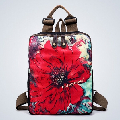 National Flower Handbags Multifuntion Hombro Mochila