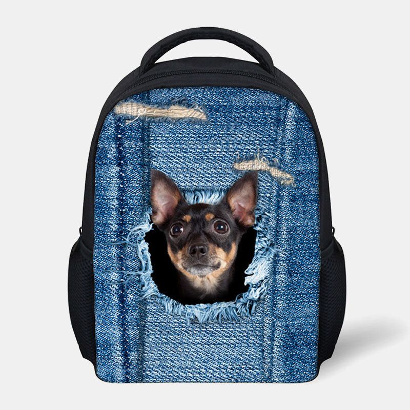 Niño Unisex 3d Animal Creativo Dibujos Animados Lindo Gato Imprimir Casual Mochila Al Aire Libre Mochila