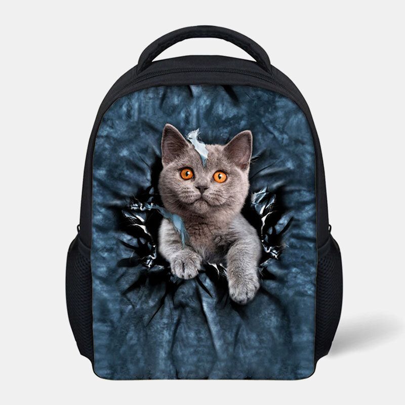 Unisex Animal Creativo 3d Dibujos Animados Lindo Gato Casual Al Aire Libre Mochila Pequeña Mochila