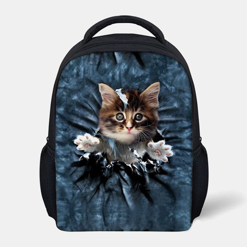 Unisex Animal Creativo 3d Dibujos Animados Lindo Gato Casual Al Aire Libre Mochila Pequeña Mochila