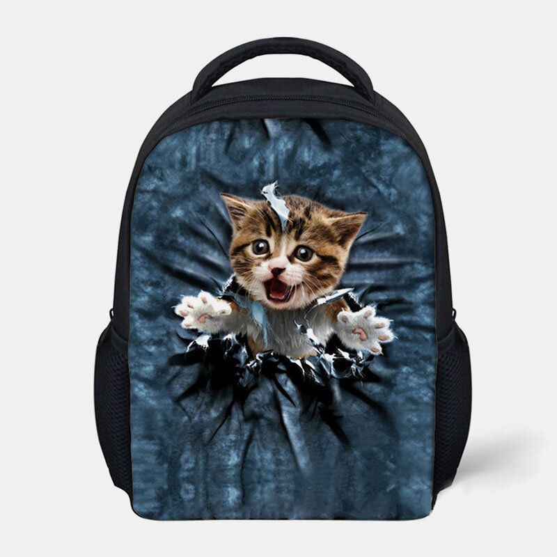 Unisex Animal Creativo 3d Dibujos Animados Lindo Gato Casual Al Aire Libre Mochila Pequeña Mochila