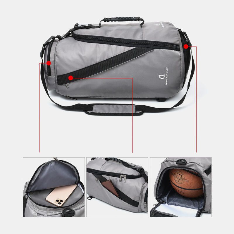 Unisex Nylon Impermeable Resistencia Al Desgaste Breve Al Aire Libre Bolsa De Almacenamiento De Baloncesto De Gran Capacidad Bolsa De Viaje Bolsa De Gimnasio Mochila