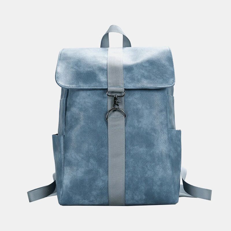 Unisex De Piel Sintética Retro De Gran Capacidad Al Aire Libre De 15.6 Pulgadas Laptoop Bag Mochila Escolar