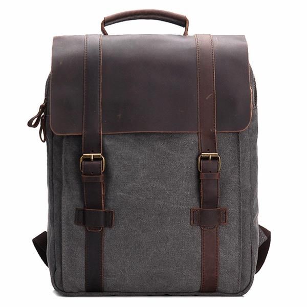 Vintage Canvas 15 Pulgadas Laptop Bag Mochila Hombres Mujeres