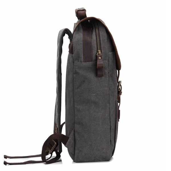 Vintage Canvas 15 Pulgadas Laptop Bag Mochila Hombres Mujeres