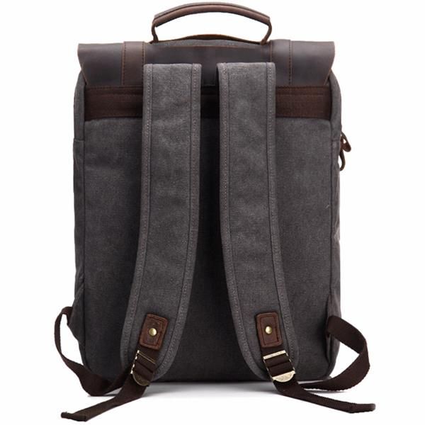 Vintage Canvas 15 Pulgadas Laptop Bag Mochila Hombres Mujeres