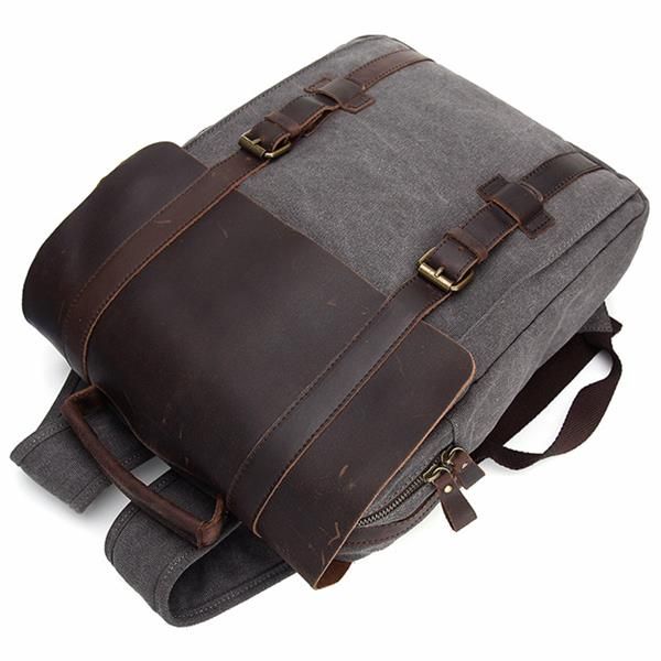 Vintage Canvas 15 Pulgadas Laptop Bag Mochila Hombres Mujeres