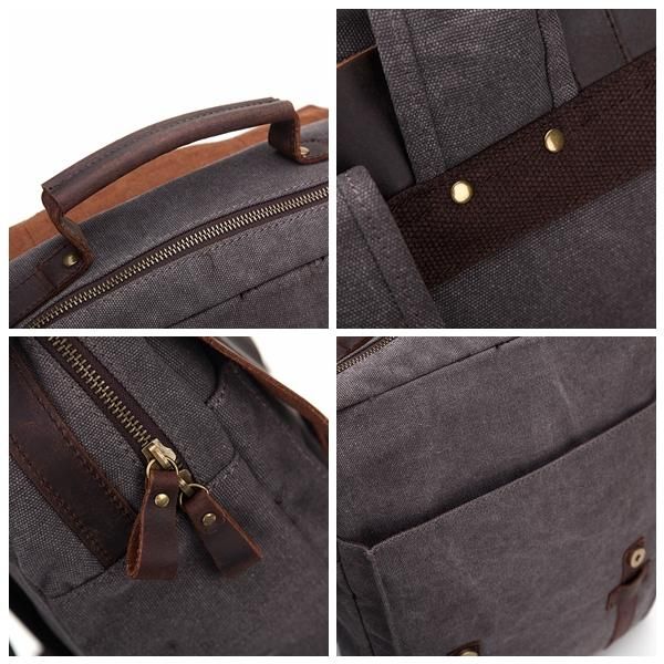 Vintage Canvas 15 Pulgadas Laptop Bag Mochila Hombres Mujeres