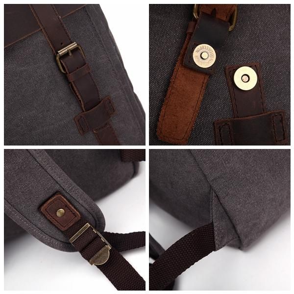 Vintage Canvas 15 Pulgadas Laptop Bag Mochila Hombres Mujeres