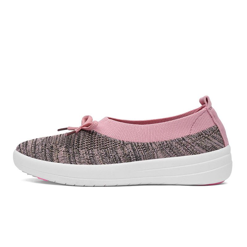 Calzado Casual Atlético Para Mujer Transpirable Tejido Exterior Zapatos Planos