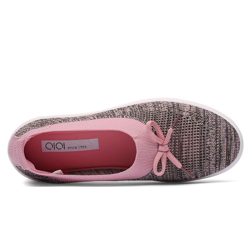 Calzado Casual Atlético Para Mujer Transpirable Tejido Exterior Zapatos Planos