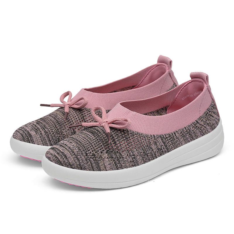 Calzado Casual Atlético Para Mujer Transpirable Tejido Exterior Zapatos Planos