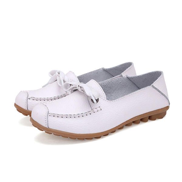 Flower Mujer Flat Casual Outdoor Soft Comfortable Leather Mocasines Con Cordones Zapatos