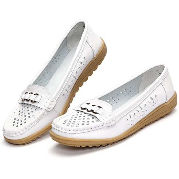 Hollow Out Flat Soft Comfort Slip On Zapatos Casuales