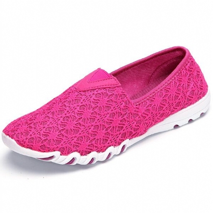 Hollow Out Mesh Slip On Mocasines Planos Transpirables