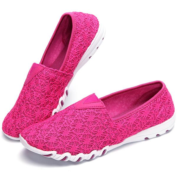 Hollow Out Mesh Slip On Mocasines Planos Transpirables