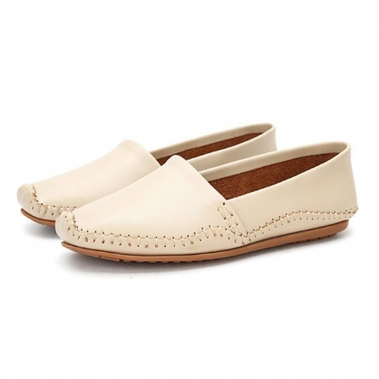 Laides Zapatos Planos Casual Slip On Flats Mocasines De Suela Blanda Mocasines Planos De Punta Redonda