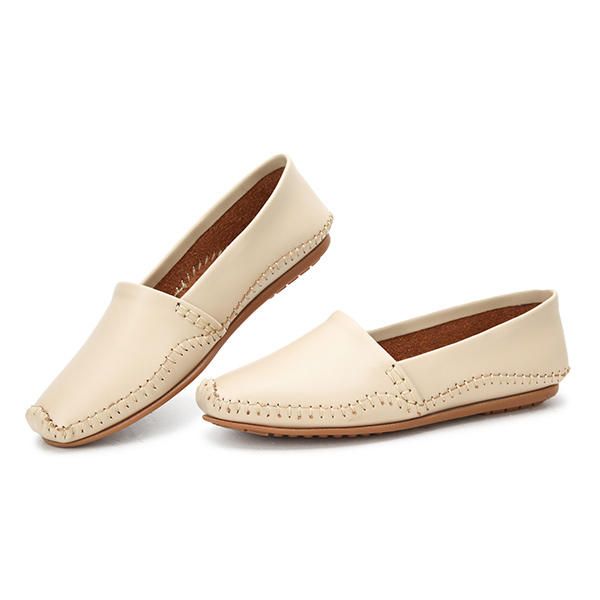 Laides Zapatos Planos Casual Slip On Flats Mocasines De Suela Blanda Mocasines Planos De Punta Redonda