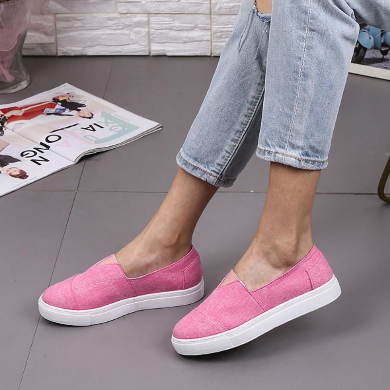 Mocasines Casuales De Color Sólido Para Mujer De Gran Tamaño