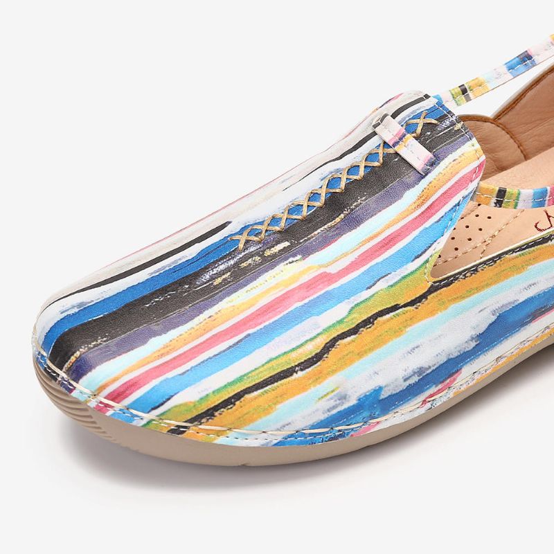 Mocasines Casuales Cómodos Y Suaves Multicolores Con Cordones