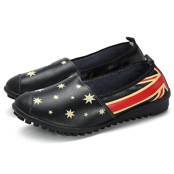 Mocasines Casuales Sin Cordones Con Estampado De Estrellas