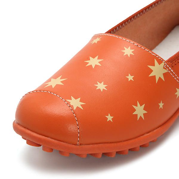 Mocasines Casuales Sin Cordones Con Estampado De Estrellas