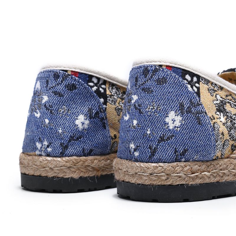 Mocasines De Lino Con Estampado Old Peking De Mujer