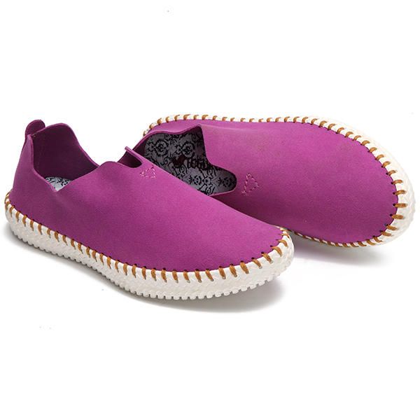 Mocasines De Mujer Zapatos Planos Casuales En Ante