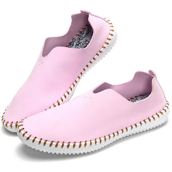 Mocasines De Mujer Zapatos Planos Casuales En Ante