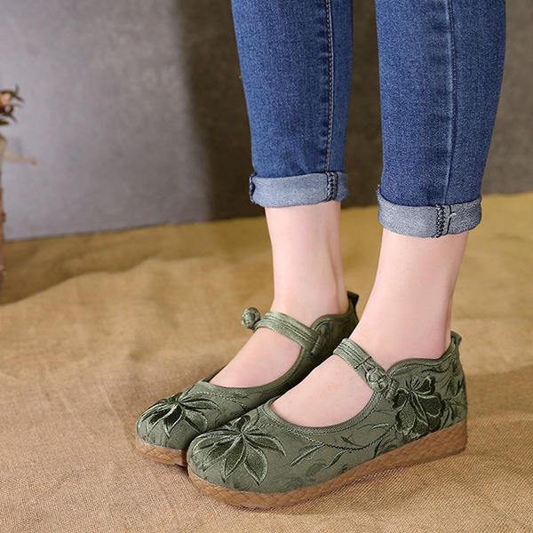 Mocasines Planos Casuales De Suela Suave Con Flores Bordadas Para Mujer