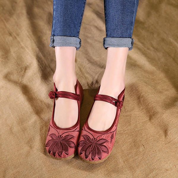 Mocasines Planos Casuales De Suela Suave Con Flores Bordadas Para Mujer