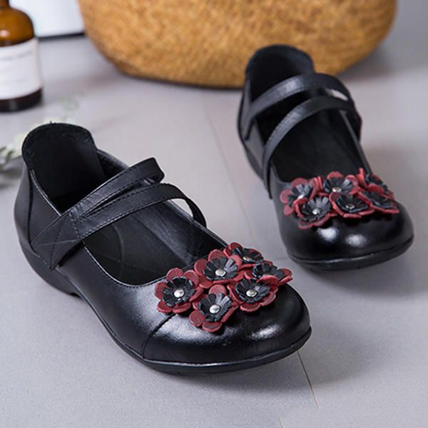 Mocasines Planos Cómodos Hechos A Mano Con Flores De Suela Suave Para Mujer