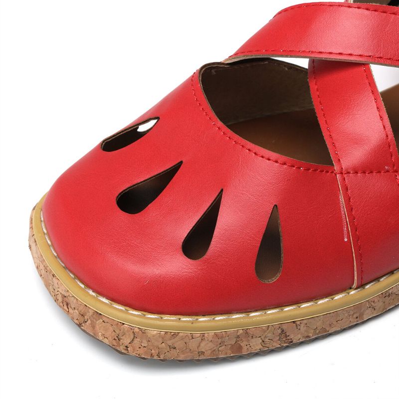 Mocasines Planos Con Lazo De Gancho De Color Puro Hueco Retro De Gran Tamaño