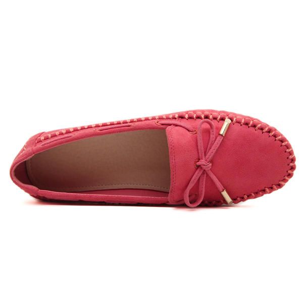 Mocasines Planos Suaves De Gamuza Artificial Bowknot Para Mujer