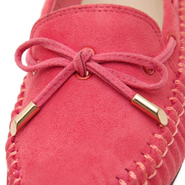 Mocasines Planos Suaves De Gamuza Artificial Bowknot Para Mujer