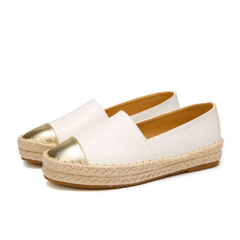 Mujeres Casual Empalme Slip On Alpargatas Mocasines Pisos Zapatos De Pescador