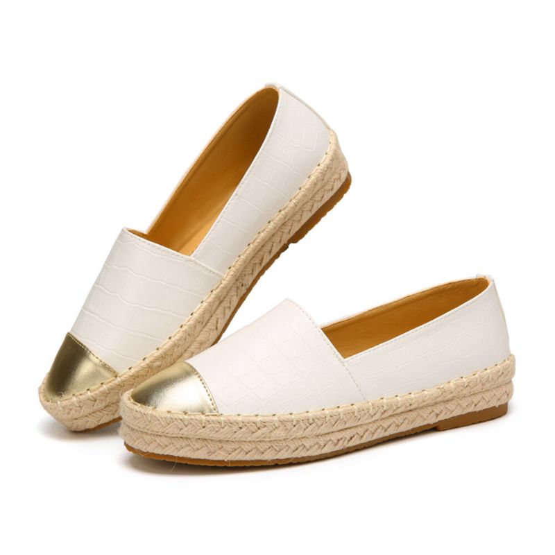 Mujeres Casual Empalme Slip On Alpargatas Mocasines Pisos Zapatos De Pescador