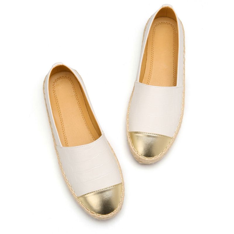 Mujeres Casual Empalme Slip On Alpargatas Mocasines Pisos Zapatos De Pescador