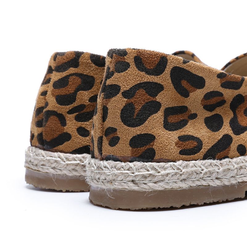 Mujeres Con Estampado De Leopardo Cómodo Ligero Casual Sin Cordones En Los Planos De Alpargatas