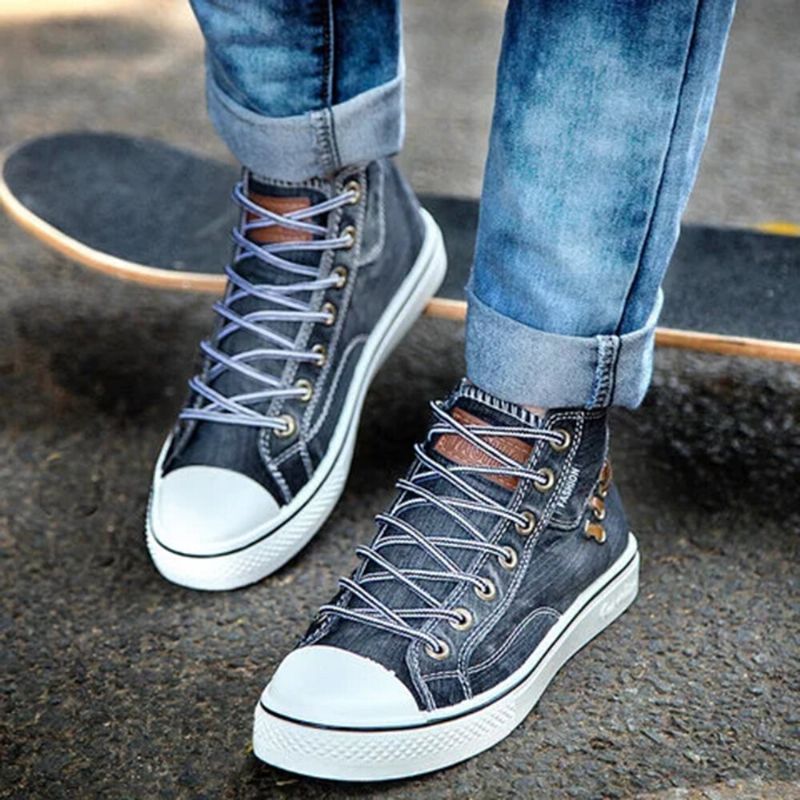 Mujeres Denim Cómodo Usable Casual Sports High Top Flats