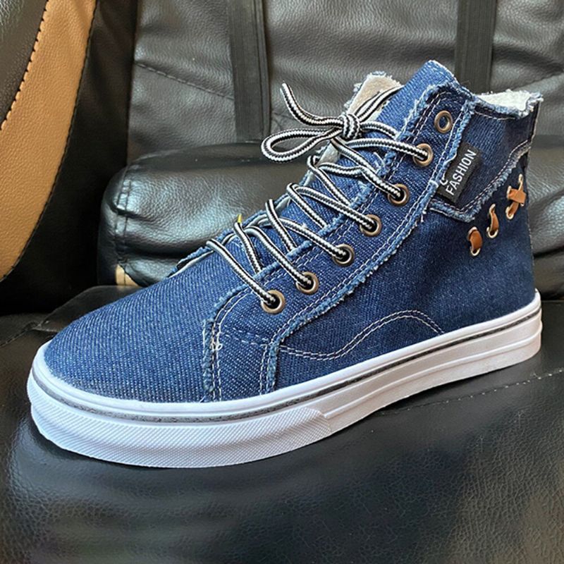 Mujeres Denim Cómodo Usable Casual Sports High Top Flats