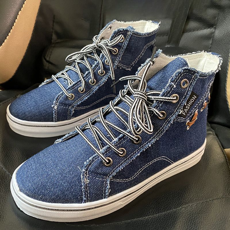 Mujeres Denim Cómodo Usable Casual Sports High Top Flats